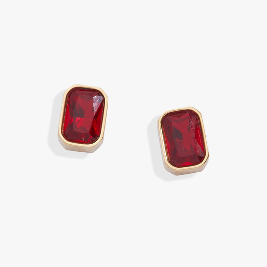 July Emerald-Cut Birthstone Stud Earrings ALEX AND ANI