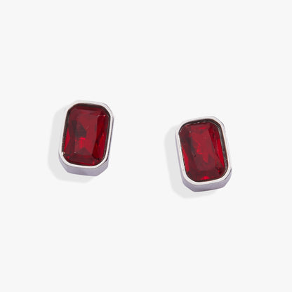 July Emerald-Cut Birthstone Stud Earrings ALEX AND ANI