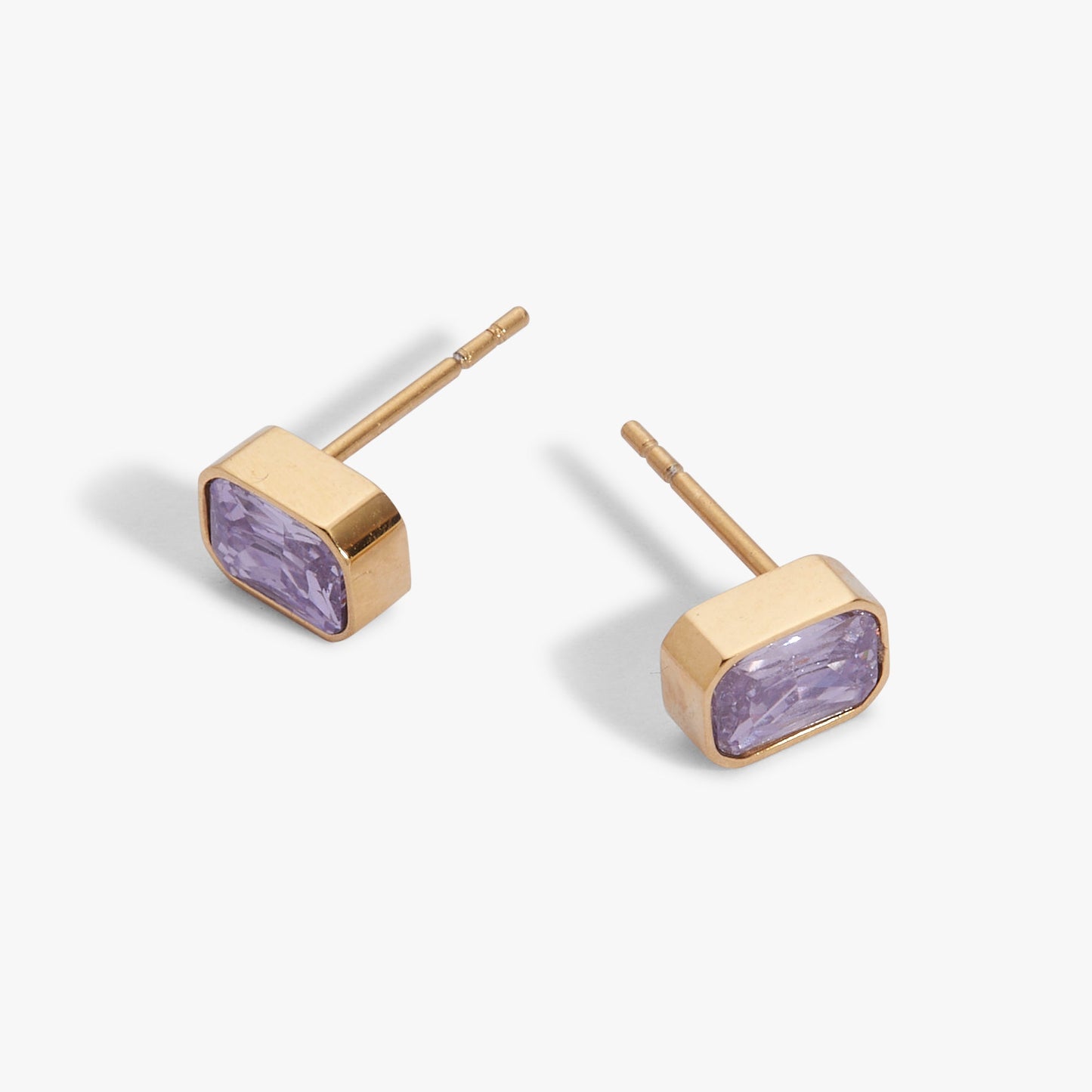June Emerald-Cut Birthstone Stud Earrings ALEX AND ANI
