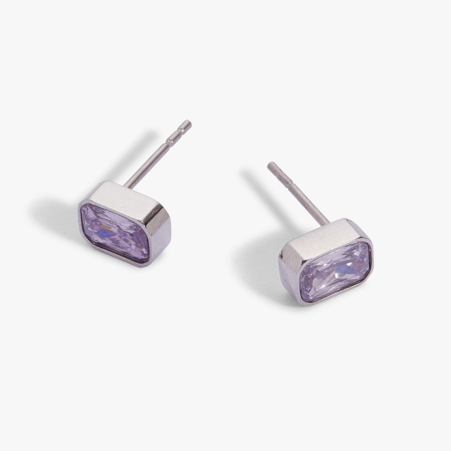 June Emerald-Cut Birthstone Stud Earrings ALEX AND ANI