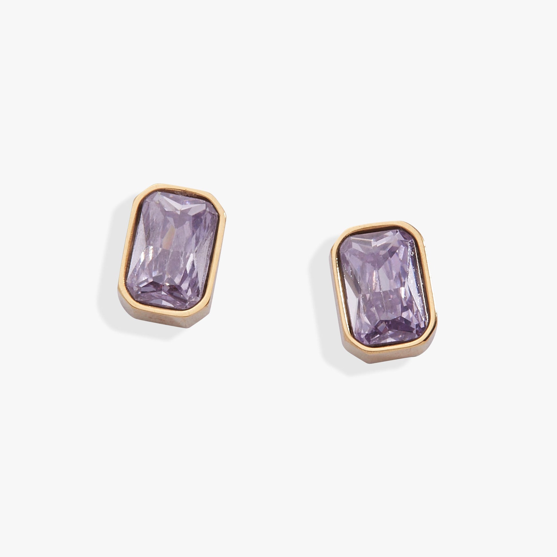 June Emerald-Cut Birthstone Stud Earrings ALEX AND ANI