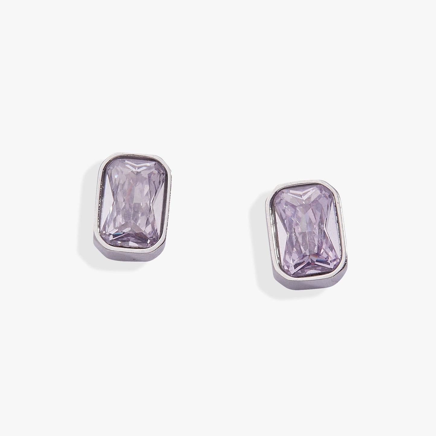 June Emerald-Cut Birthstone Stud Earrings ALEX AND ANI