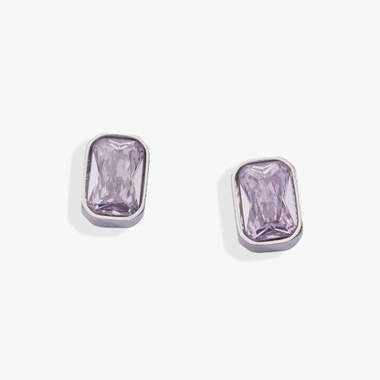 June Emerald-Cut Birthstone Stud Earrings ALEX AND ANI