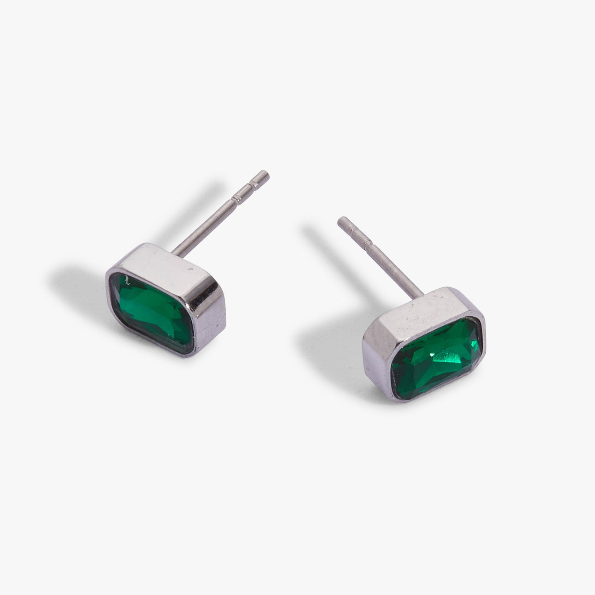 May Emerald-Cut Birthstone Stud Earrings ALEX AND ANI