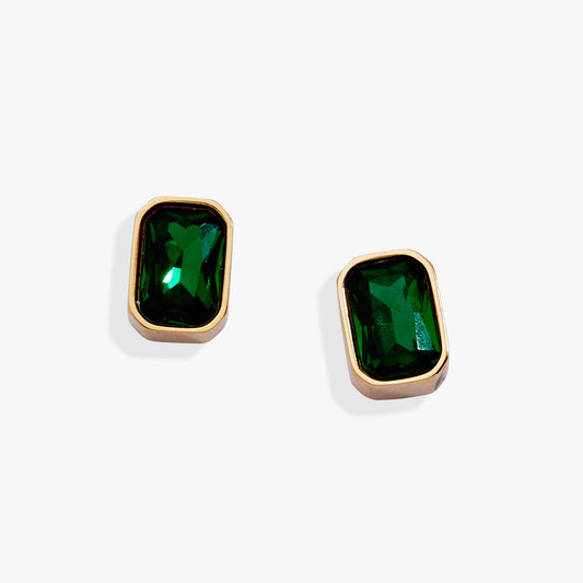 May Emerald-Cut Birthstone Stud Earrings ALEX AND ANI
