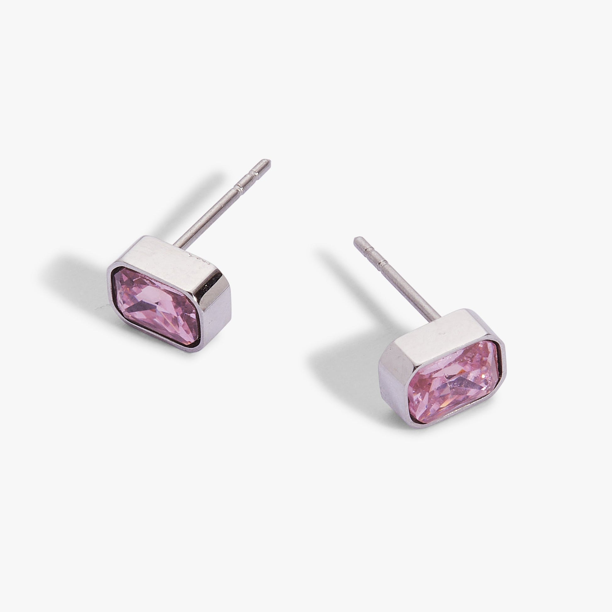October Emerald-Cut Birthstone Stud Earrings ALEX AND ANI