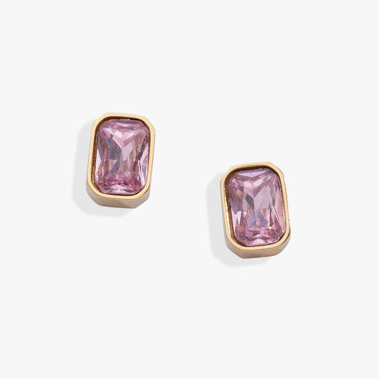 October Emerald-Cut Birthstone Stud Earrings ALEX AND ANI