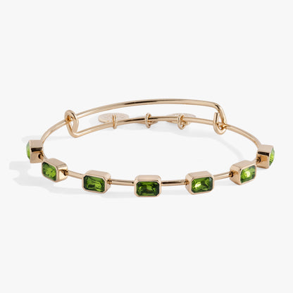 August Birthstone Emerald Cut Bangle ALEX AND ANI