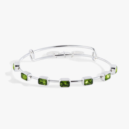 August Birthstone Emerald Cut Bangle ALEX AND ANI