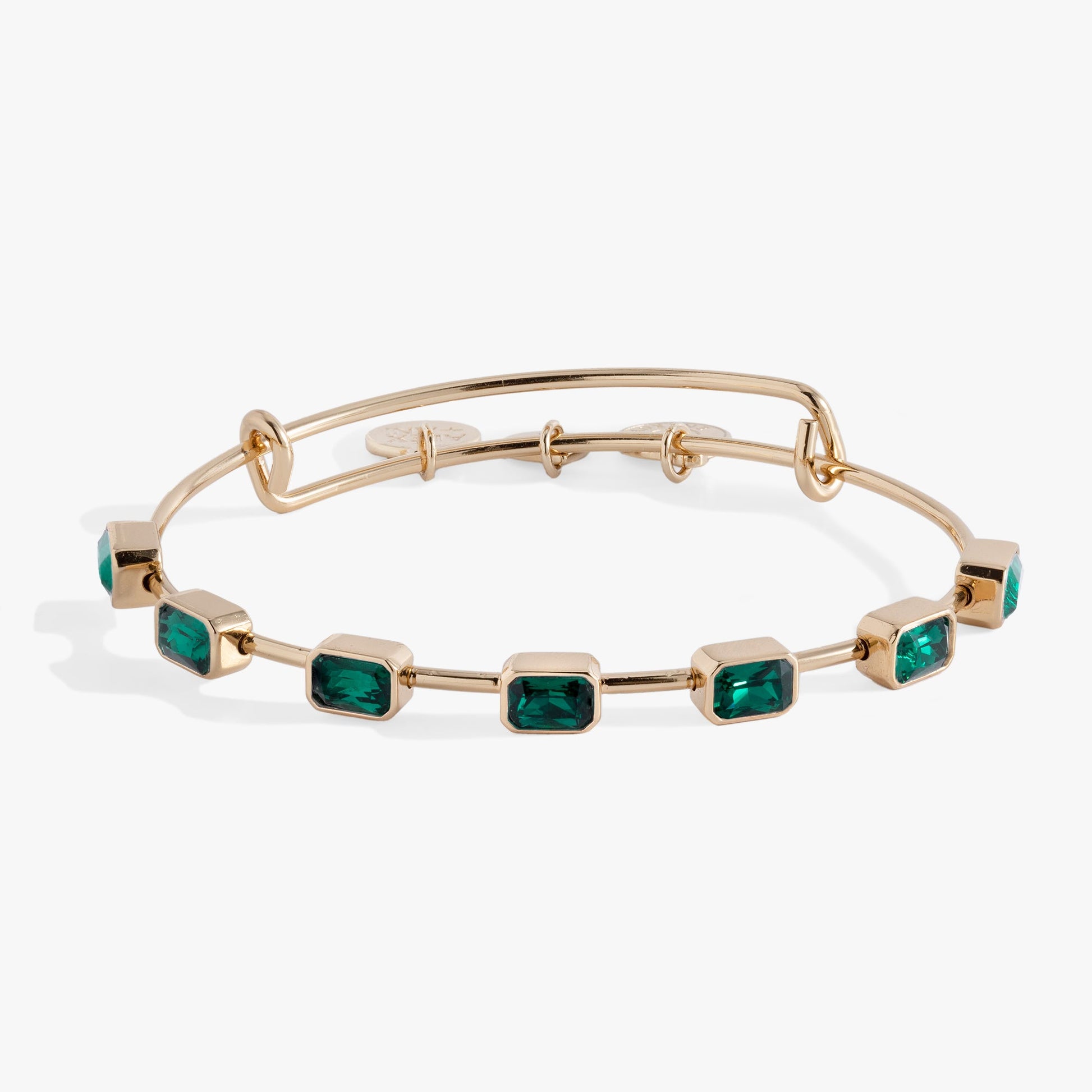 May Birthstone Emerald Cut Bangle ALEX AND ANI