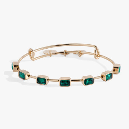 May Birthstone Emerald Cut Bangle ALEX AND ANI