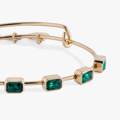 May Birthstone Emerald Cut Bangle ALEX AND ANI