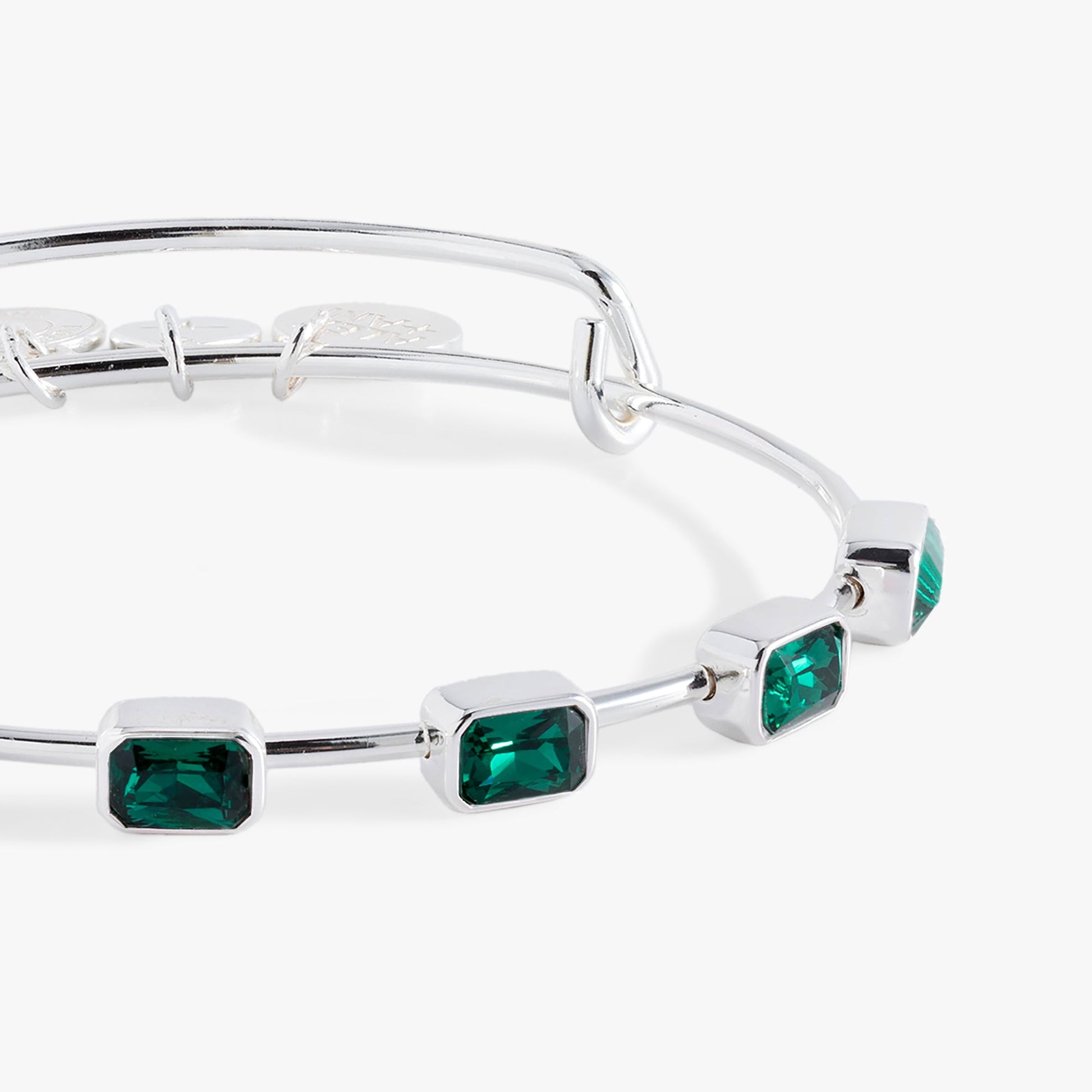May Birthstone Emerald Cut Bangle ALEX AND ANI