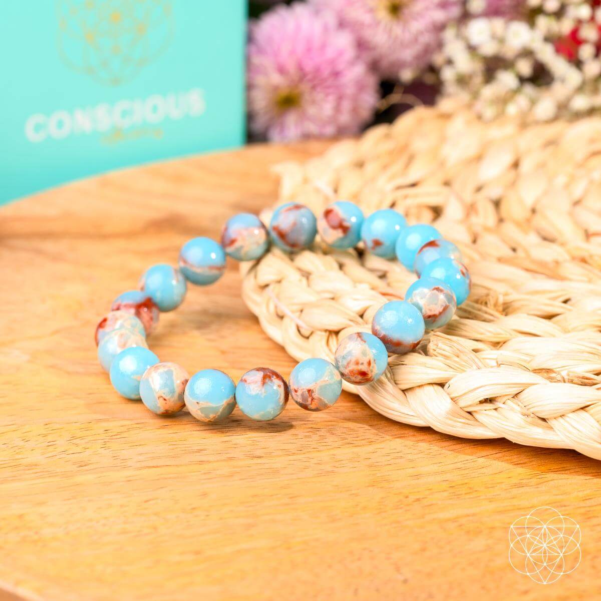 Empath’s Shield - Aqua Terra Jasper Bracelet Conscious Items