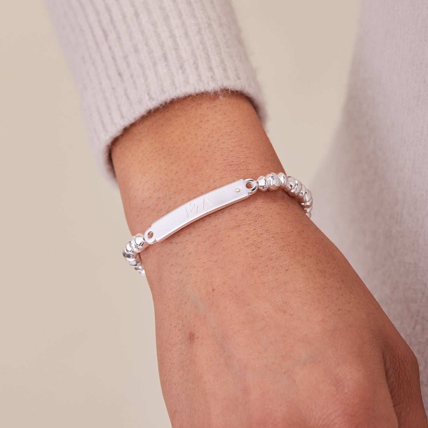 Inline Bar Stretch Bracelet with Crystal Accent ALEX AND ANI