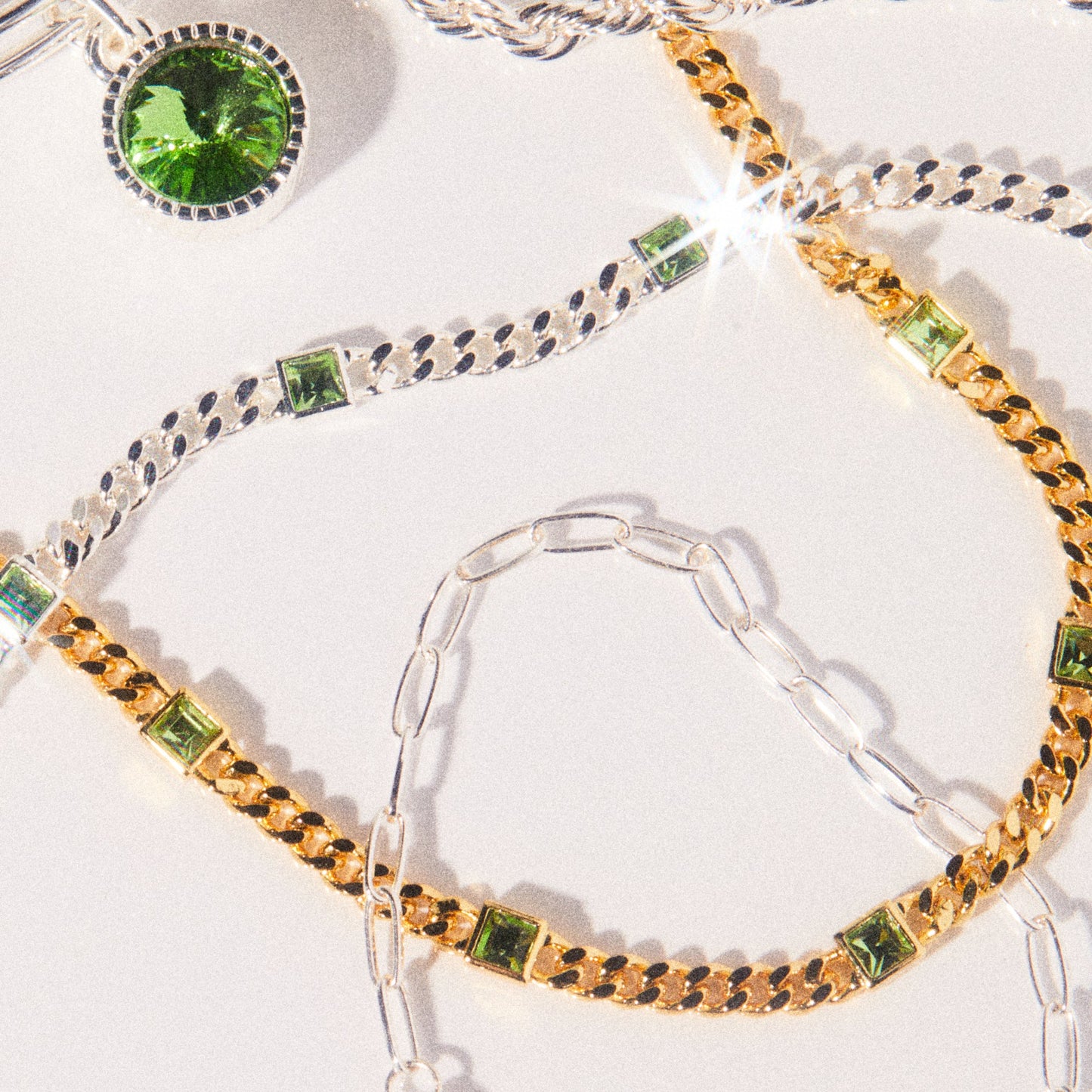August Birthstone Peridot Curb Chain Bracelet ALEX AND ANI