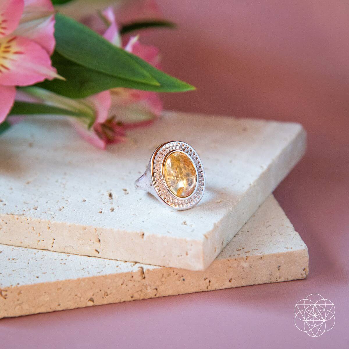 Eye of The Sun - Silver Aura Ring of Attraction Conscious Items
