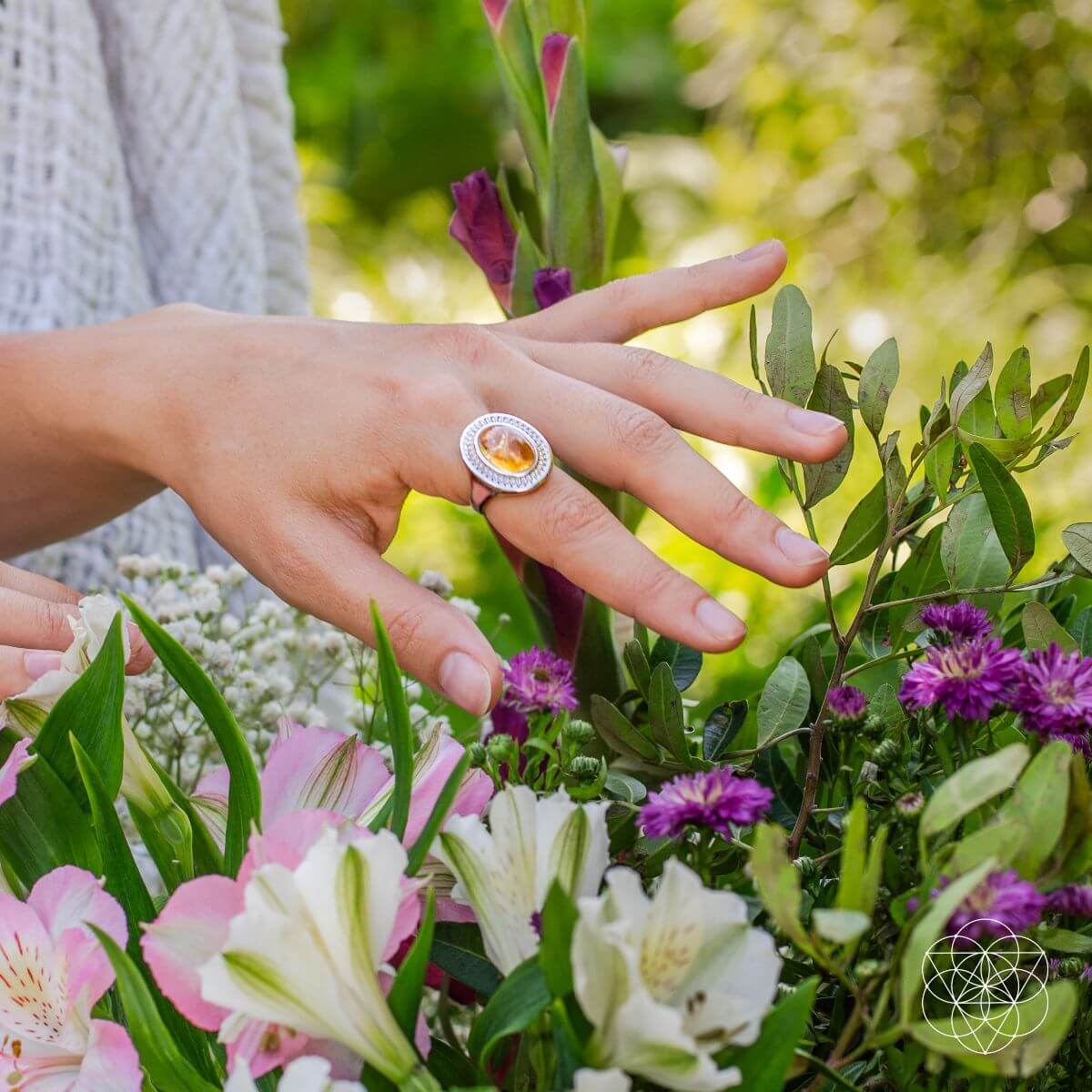 Eye of The Sun - Silver Aura Ring of Attraction Conscious Items