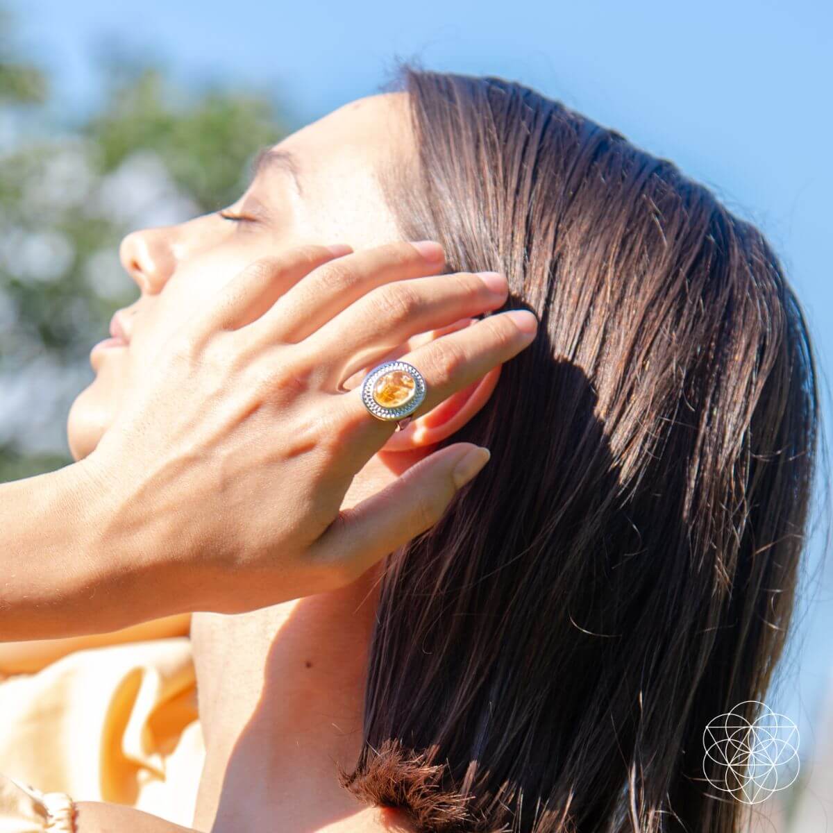 Eye of The Sun - Silver Aura Ring of Attraction Conscious Items