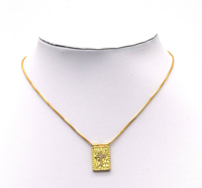 CZ North Star Cresent Moon Evil Eye Cross On Rectangle Charm, Sku#Y685