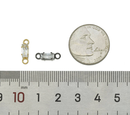 CZ Rectangle Shape Connector, Sku#Y651