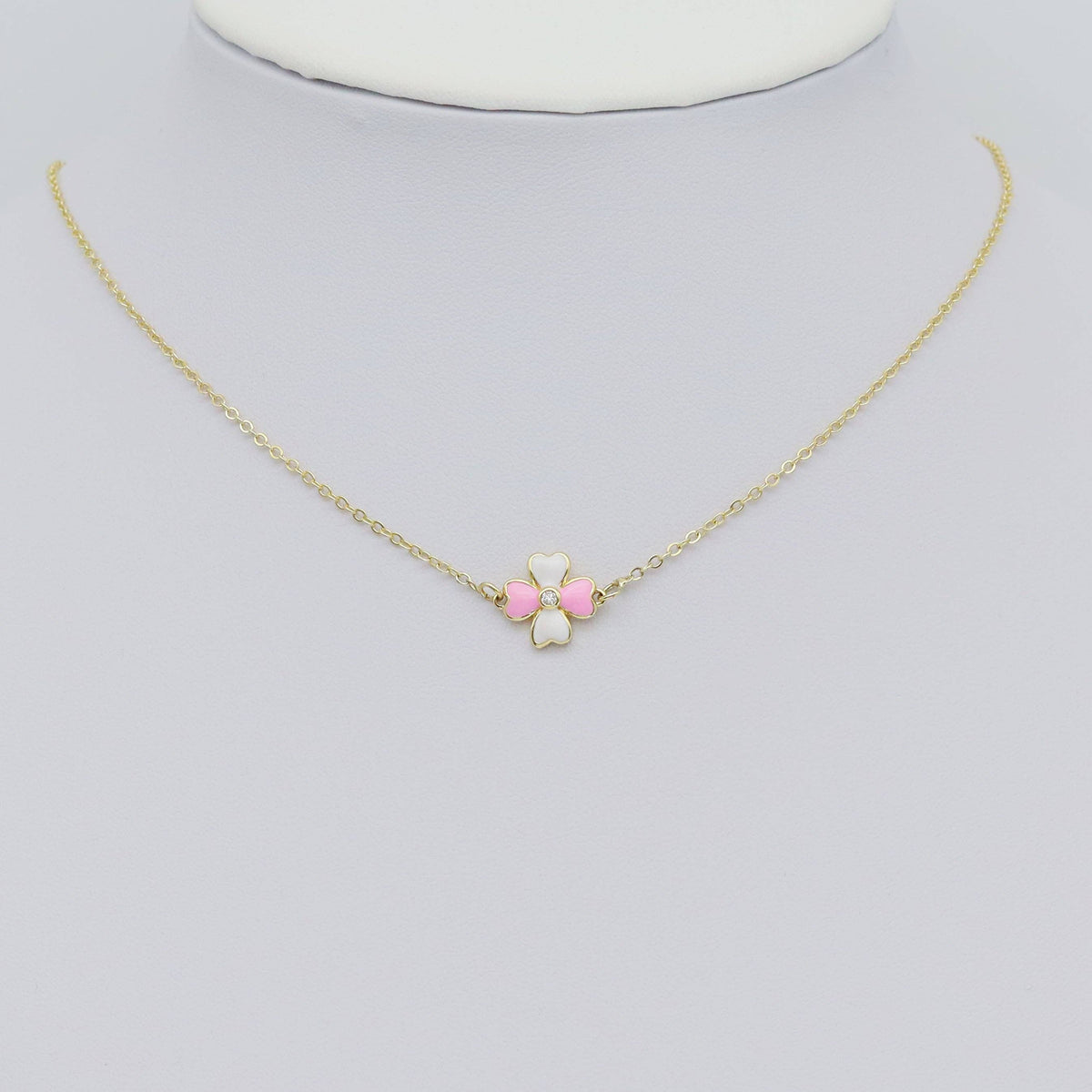 Dual Color Colorful Enamel Clover Connector Charm/Necklace, Sku#Y914