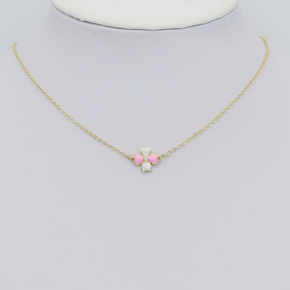 Dual Color Colorful Enamel Clover Connector Charm/Necklace, Sku#Y914