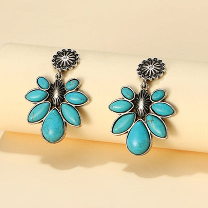 Turquoise Flower Earrings Bumpkin Ranchwear
