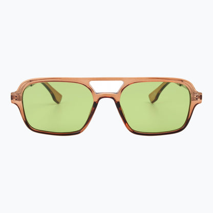 Groove Theory Slim Retro Aviator Sunglasses Gradient Amber Lenses Vintage Jaxy Eyewear