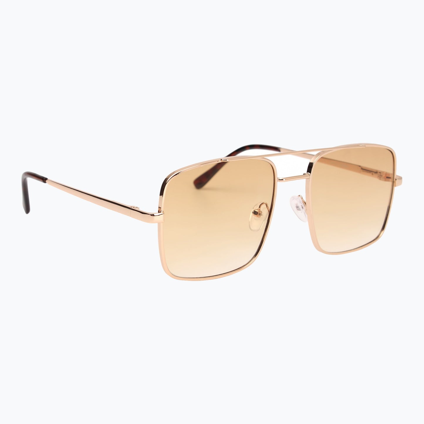 Drifter Metal Square Aviator Sunglasses Amber Gradient Lenses Jaxy Eyewear