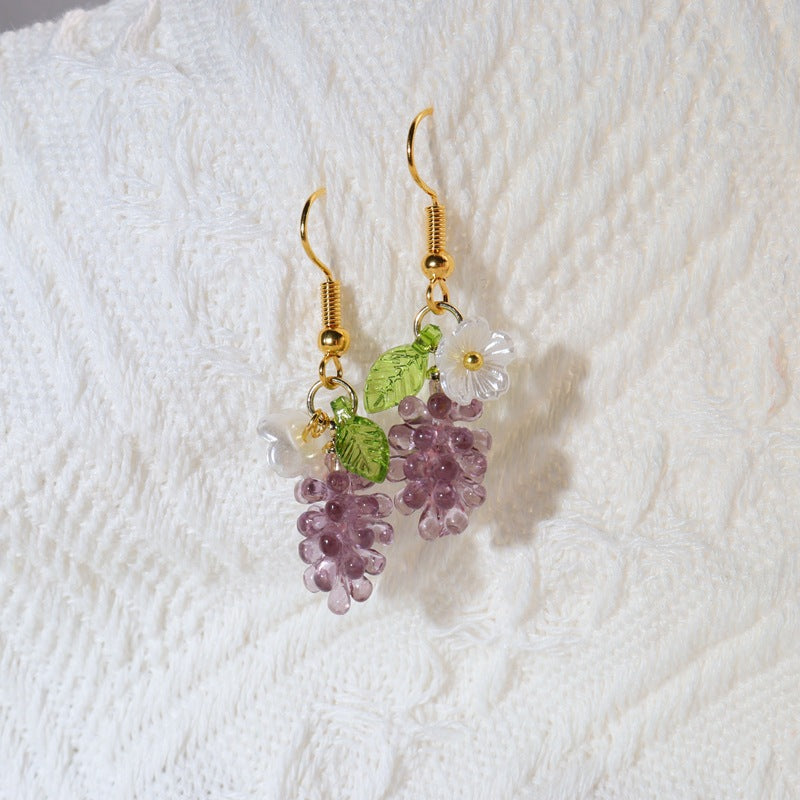 Chinese Advanced Color Creative Plant Pendant Earrings