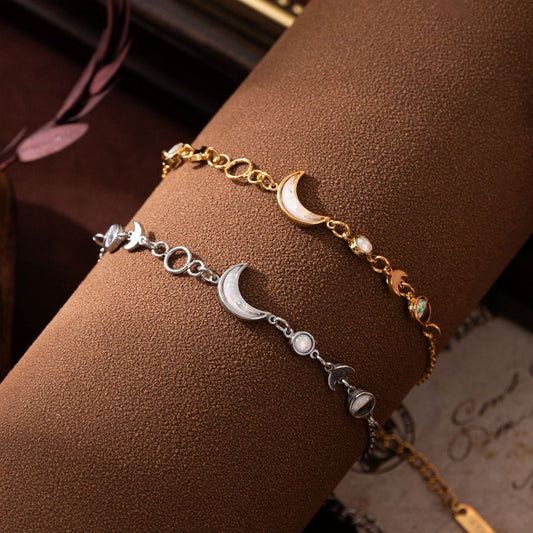18K Gold Moon Crescent Gold-plated Silver Bracelet