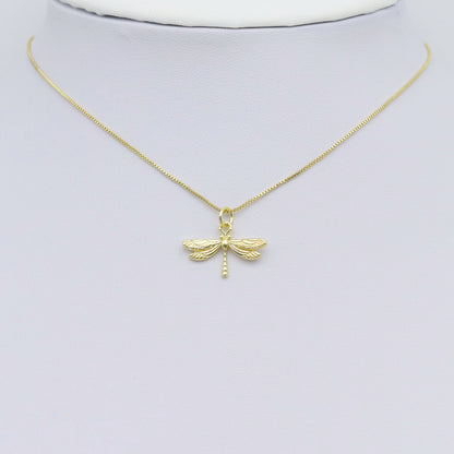 Gold Dragonfly Charm Pendant, Sku#Y985