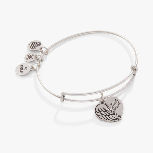 'Family Forever' Angel Wing Heart Charm Bangle ALEX AND ANI