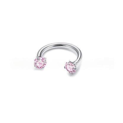 Piercing Jewelry Round Double-Zircon Nose Ring