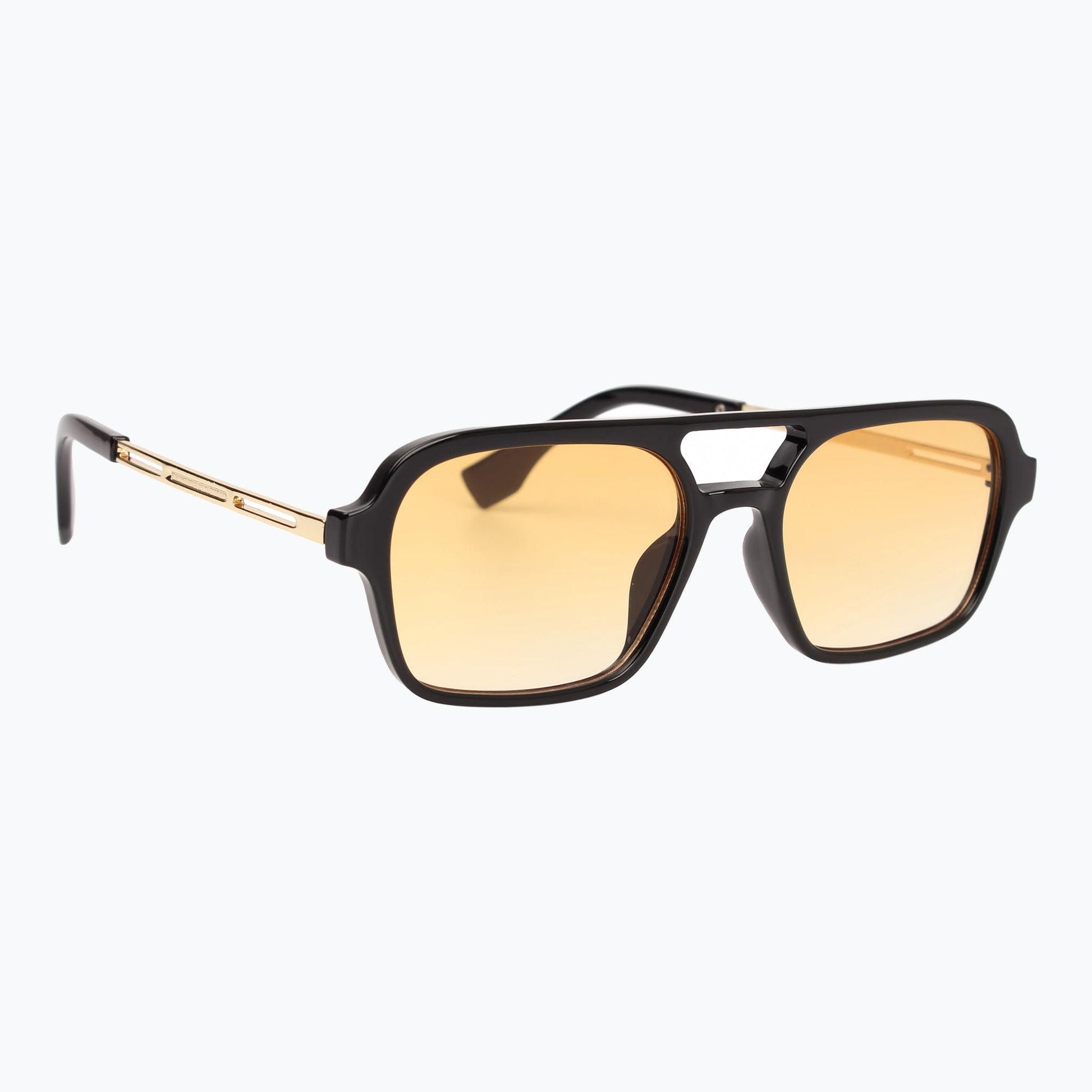 Groove Theory Slim Retro Aviator Sunglasses Gradient Amber Lenses Vintage Jaxy Eyewear