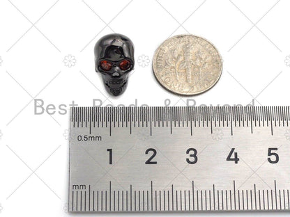 Pave Paracord Sliding Skull Beads, Skull Spacer Beads, Men's Bracelet Making Charm, Skull Pave Beads, 10x15mm,sku#Y299