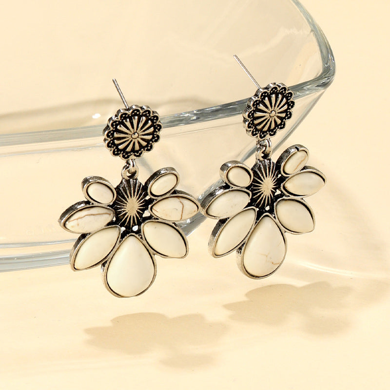 Turquoise Flower Earrings Bumpkin Ranchwear