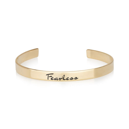 Fearless Engraved Cuff Bracelet