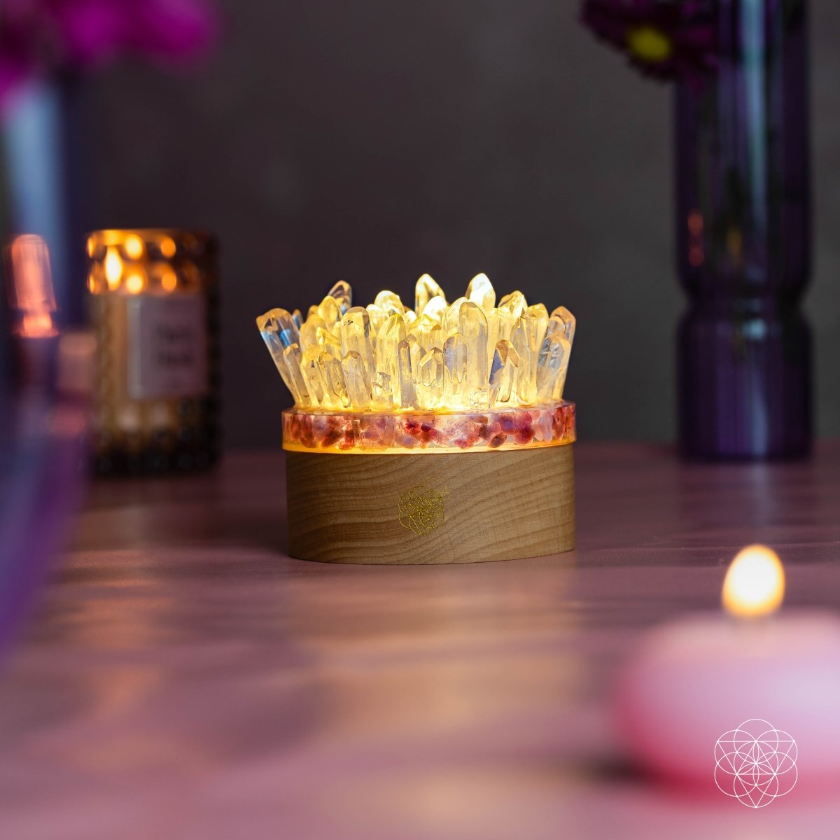 Find My Peace - Quartz & Tourmaline Lamp of Blooming Tranquility Conscious Items