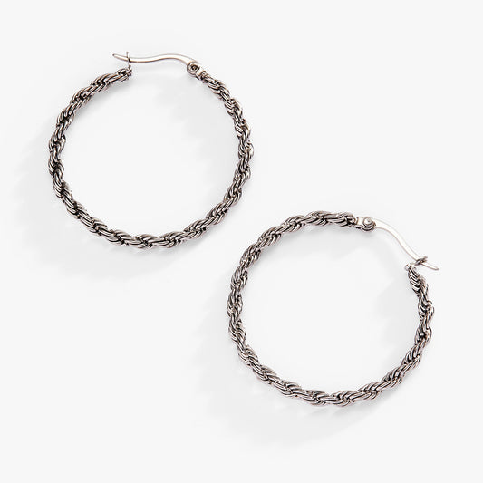 Frozen French Rope Hoop Earrings ALEX AND ANI
