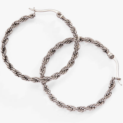 Frozen French Rope Hoop Earrings ALEX AND ANI