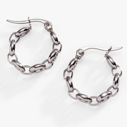 Frozen Mariner Chain Hoop Earrings ALEX AND ANI