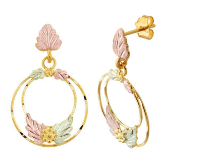 Dangling Dual Rings - Black Hills Gold Earrings