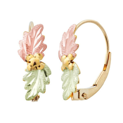 14k Leverback - Black Hills Gold Earrings