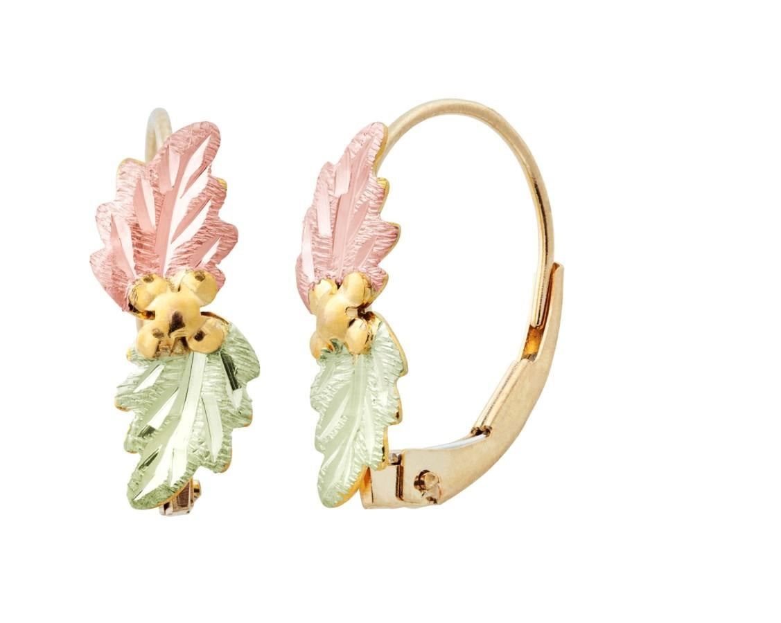 14k Leverback - Black Hills Gold Earrings