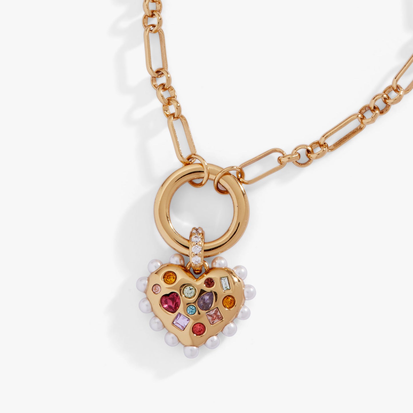 Puffy Heart Gemstone And Pearl Chain Bolo Bracelet ALEX AND ANI