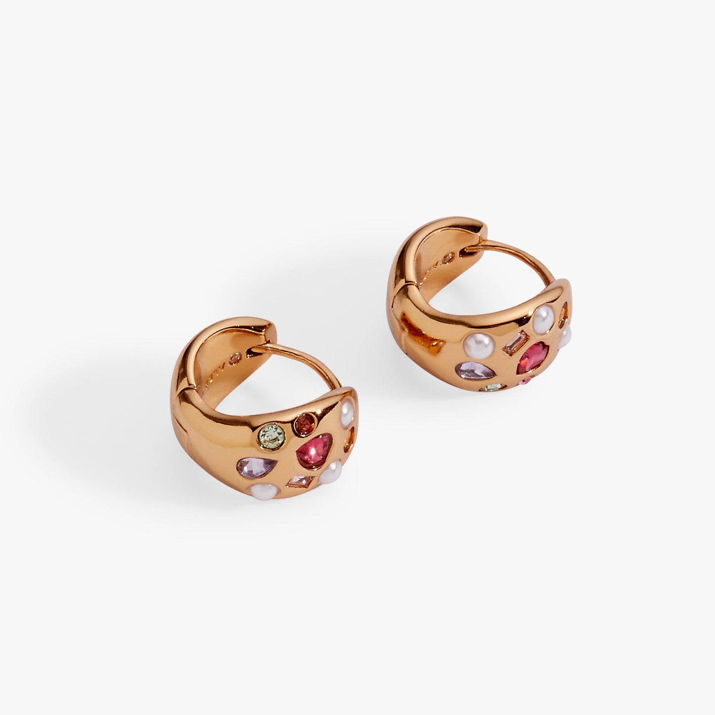 Gemstone Puffy Huggie Hoop Earrings ALEX AND ANI