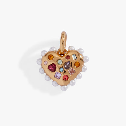 Puffy Heart Gemstone And Pearl Charm ALEX AND ANI