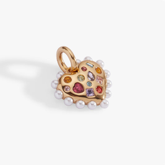 Puffy Heart Gemstone And Pearl Charm ALEX AND ANI